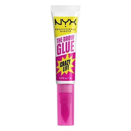 NYX Professional Makeup The Brow Glue Crazy Lift Shaping Flake-Proof Eyebrow Gel 24 Hour Hold Clear 0.23 fl oz | Walmart (US)