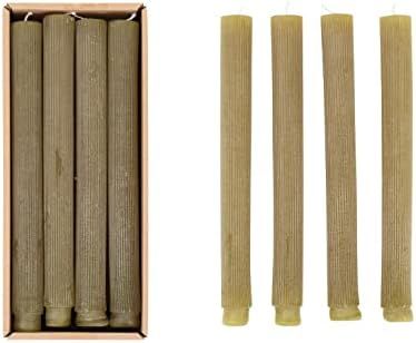 Creative Co-Op Unscented Pleated Taper Candles in Box, Set of 12 | Amazon (US)