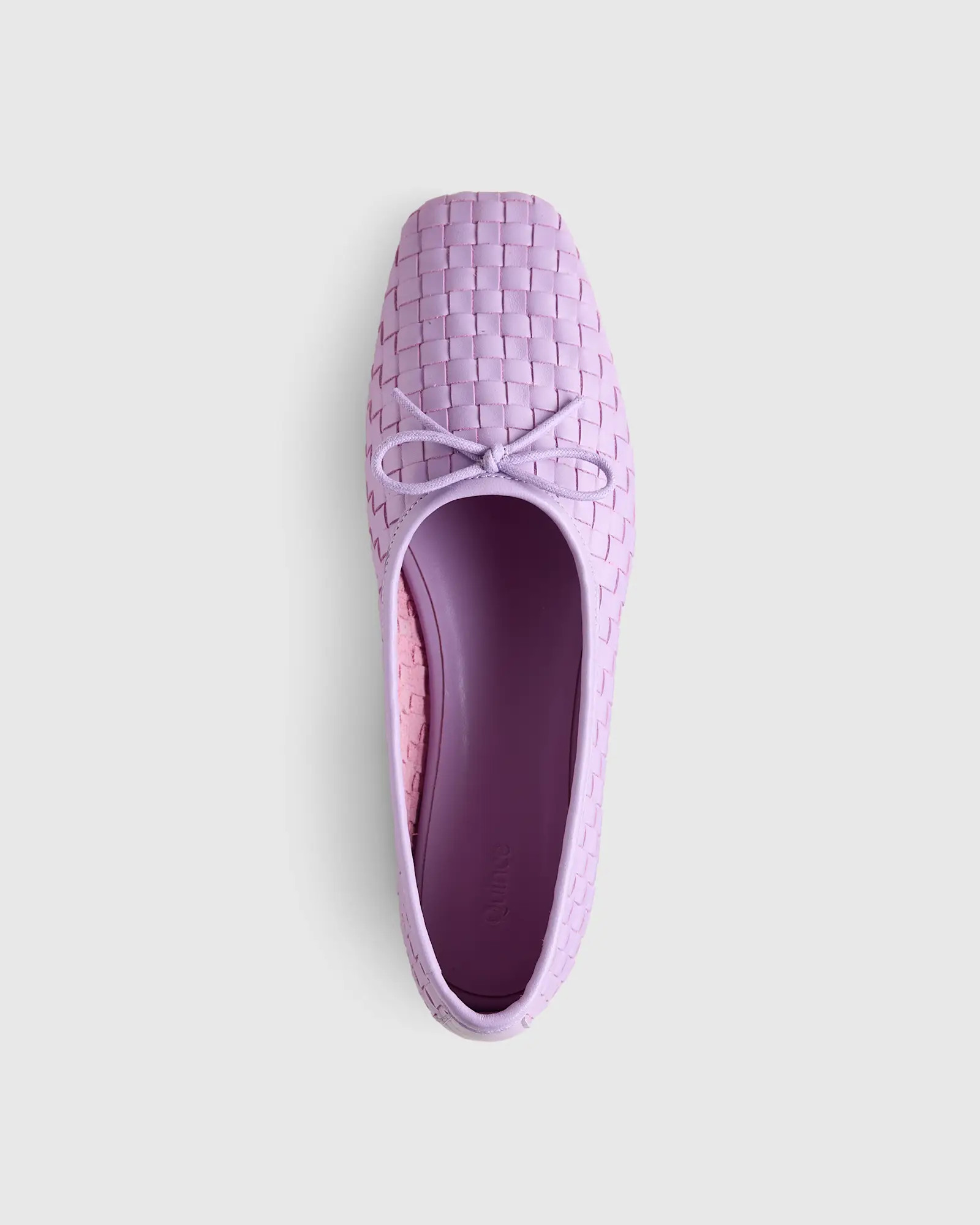 Italian Leather Handwoven Square Toe Ballet Flat in Lavender | Quince