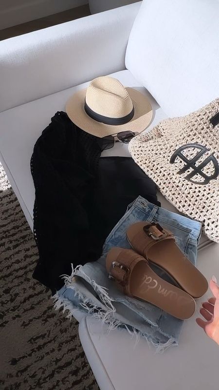 What I wore this weekend…pool day
One piece swimsuit sz 6 
Crochet top one size 
Denim shorts sz 27
Comfy sandals tts
Hat folds up in suitcase with no creasing..best for travel 
#ltkitbag



#LTKStyleTip #LTKSwim #LTKTravel