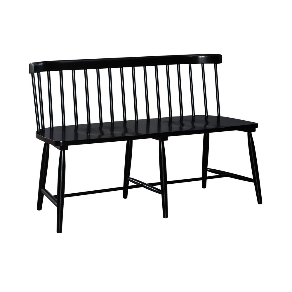 Capeside Cottage Royal Black Spindle Back Dining Bench - Black - Overstock - 36885648 | Bed Bath & Beyond