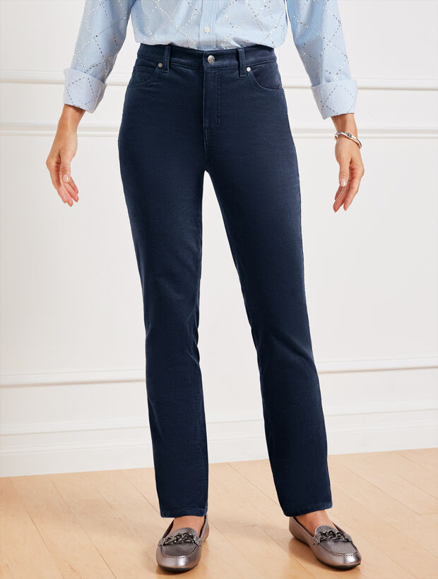 Stretch Corduroy Straight Leg Pants - Solids - Curvy Fit | Talbots