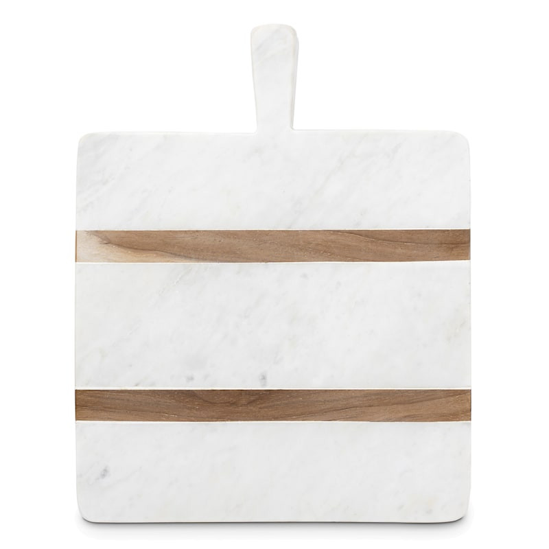 Marble & Wood Rectangle Cheese Board, 10" | At Home
