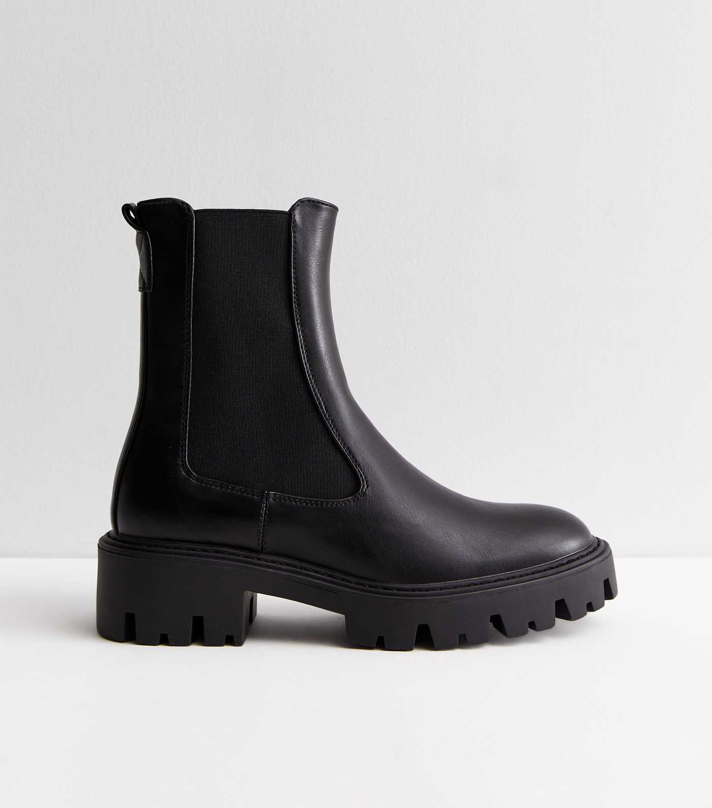 ONLY Black Leather-Look Chunky Biker Boots
						
						Add to Saved Items
						Remove from Save... | New Look (UK)