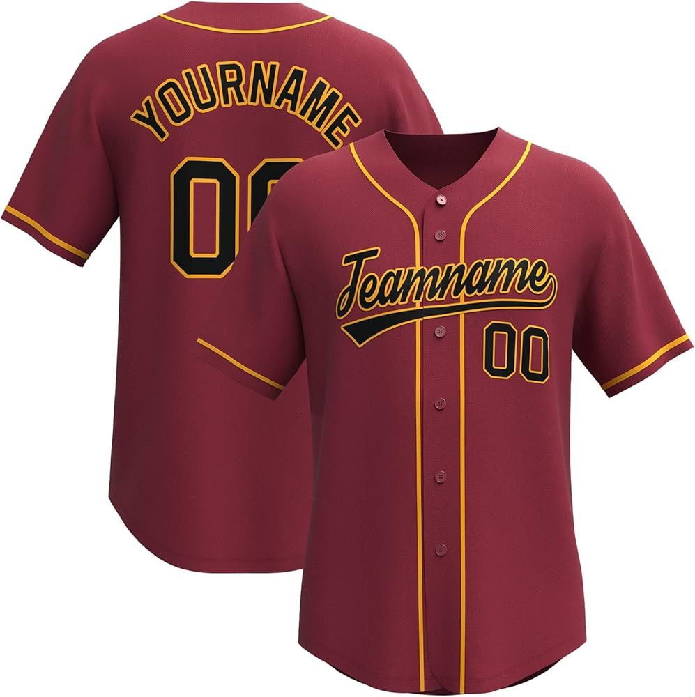 Custom Baseball Jersey Stitched/Printed Personanlized Button Down Shirts Sports Uniform for Men W... | Amazon (US)