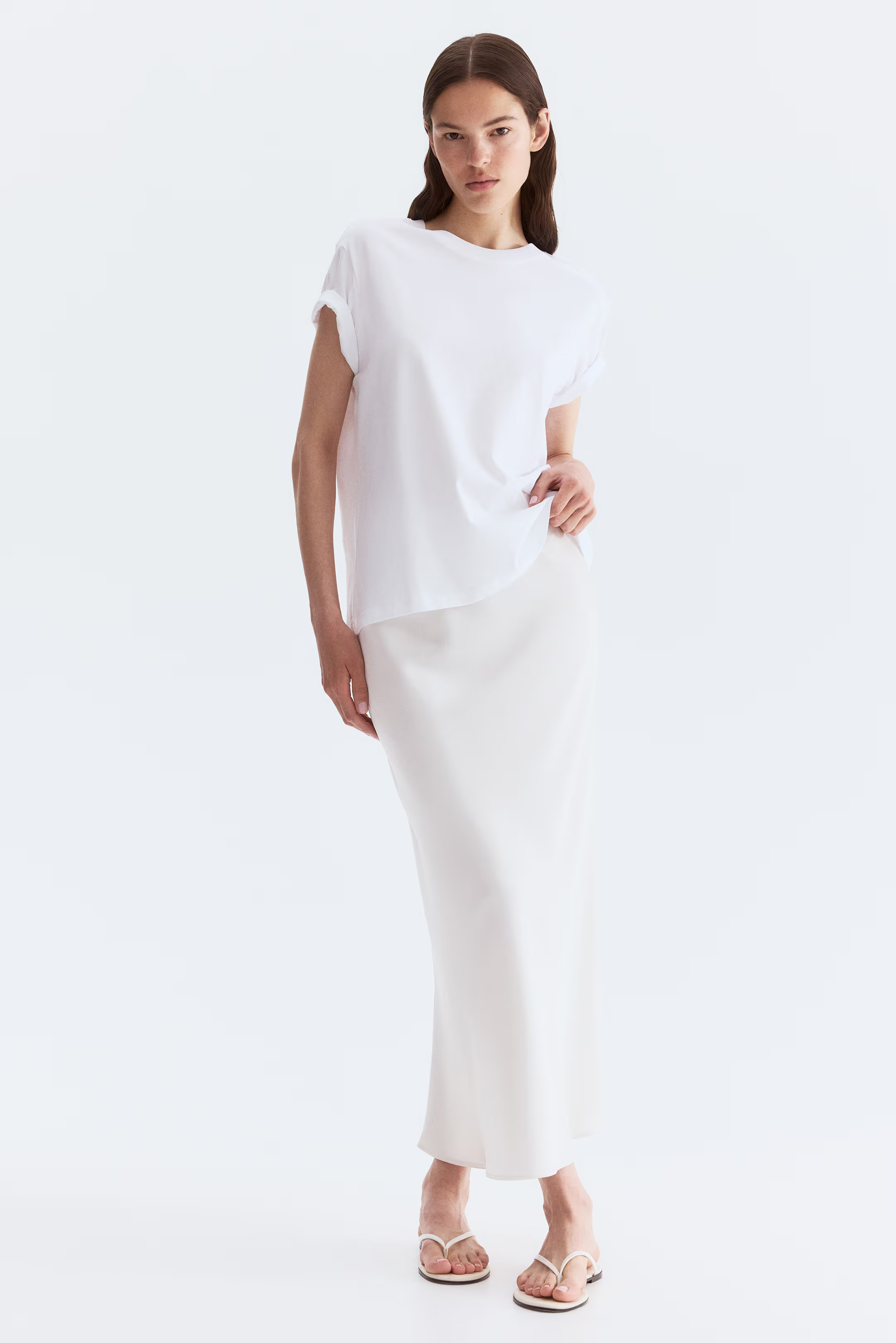 Maxi skirt - White - Ladies | H&M GB | H&M (UK, MY, IN, SG, PH, TW, HK)