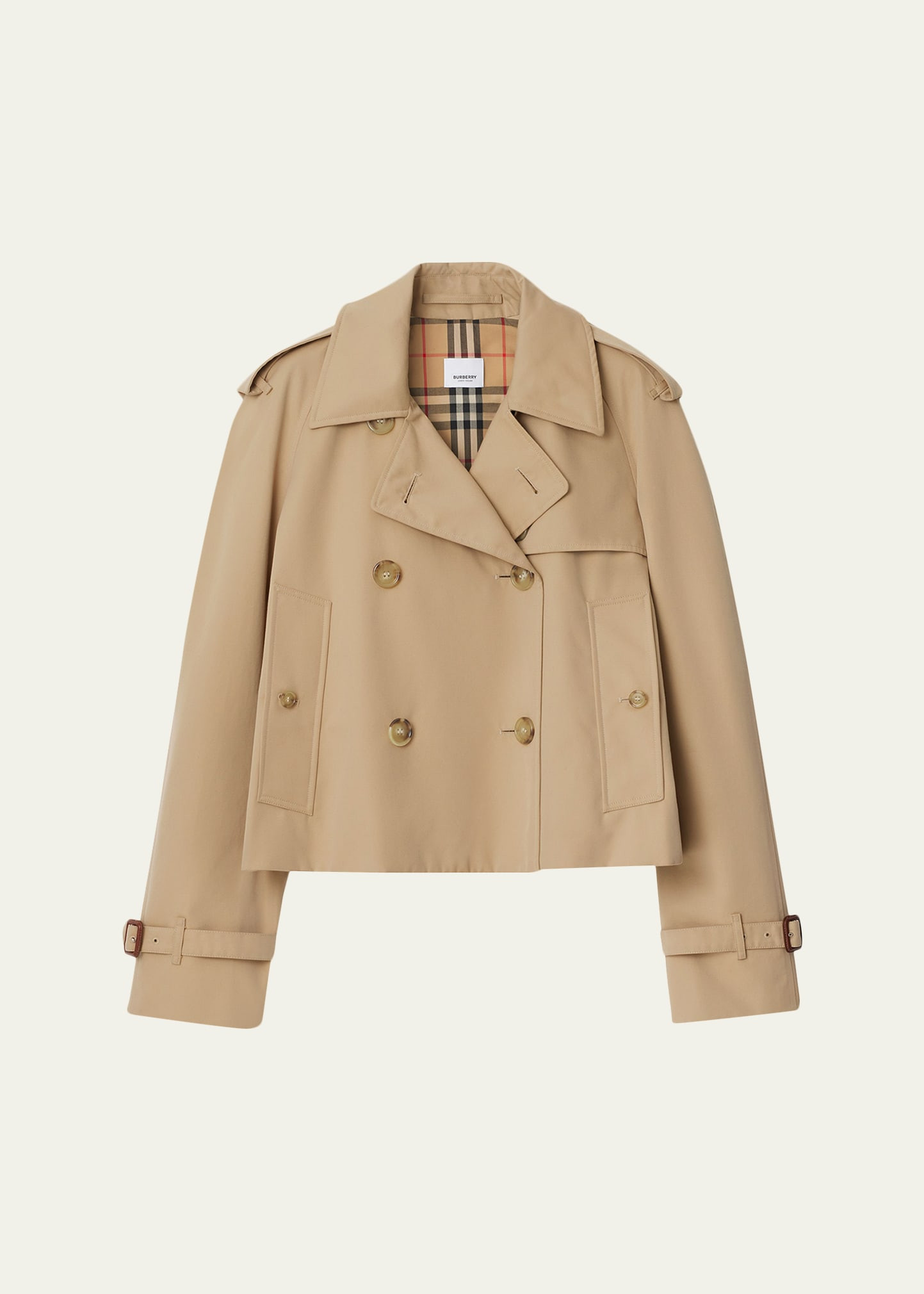Burberry Haltye Cropped Gabardine Trench Jacket | Bergdorf Goodman