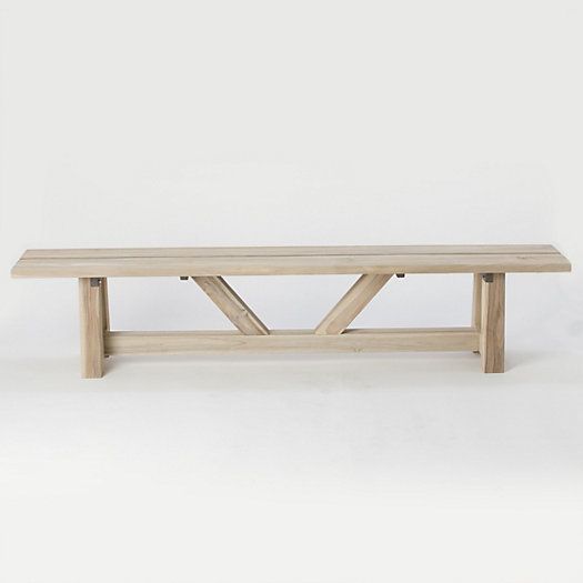 Braced Leg Teak Bench, 7' | Terrain