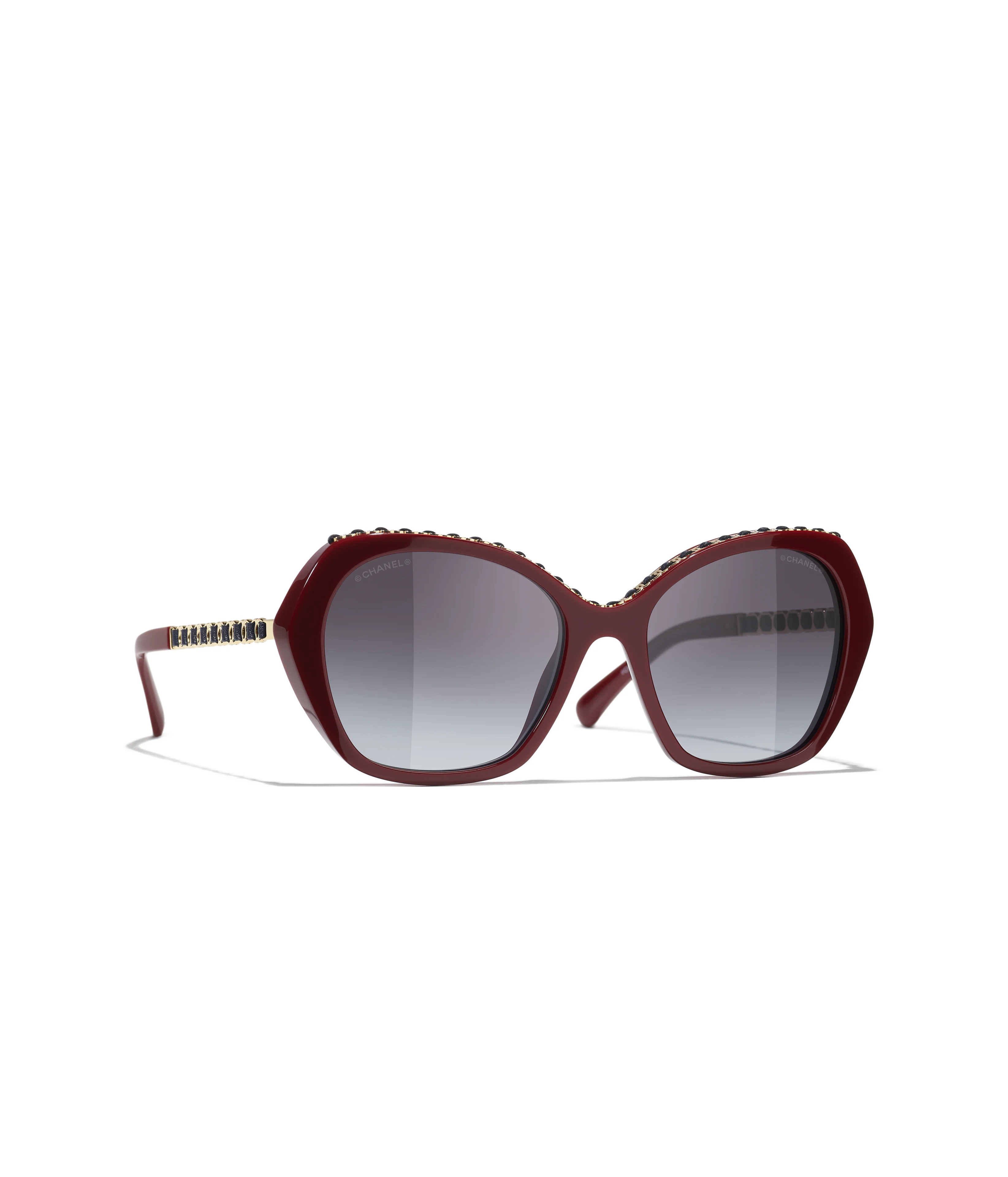 CHANEL Sunglasses: Butterfly Sunglasses, acetate & calfskin — Fashion | CHANEL | Chanel, Inc. (US)