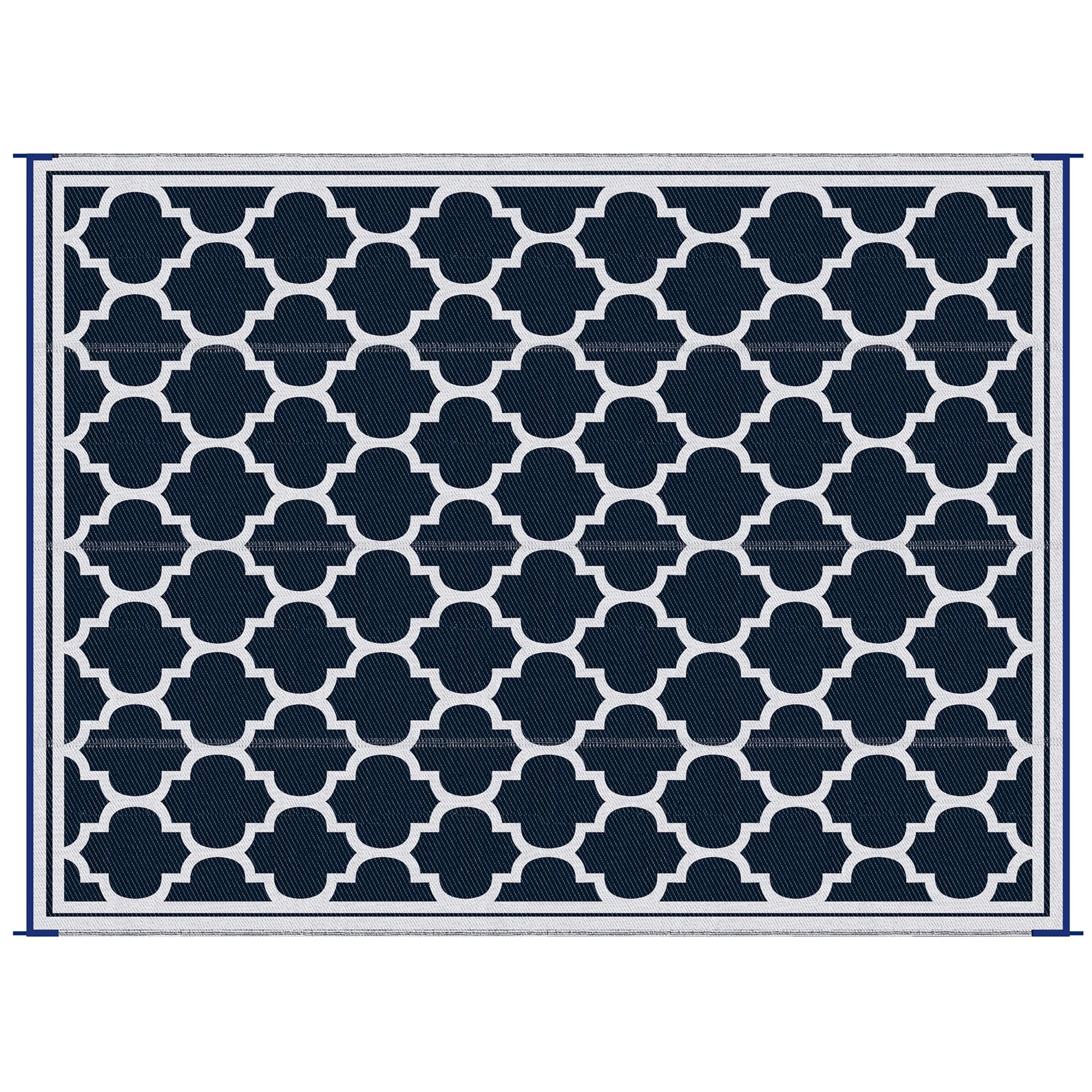 Outsunny 9' x 12' Dark Blue and White Outdoor Rug - Walmart.com | Walmart (US)