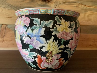 Chinese Oriental Asian Pottery Fish Bowl Planter | eBay AU