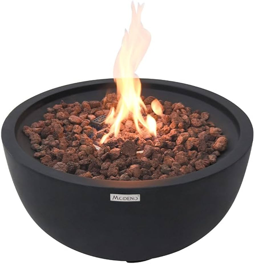 Modeno Jefferson Outdoor Fire Bowl Pit Table Firepit Reinforced Concrete 27 Inches Electronic Ign... | Amazon (US)