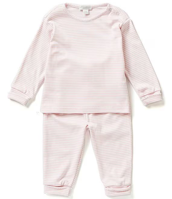 Baby Girls Newborn-9 Months Long Sleeve Simple Stripe Round Neck Tee and Pants Set | Dillard's