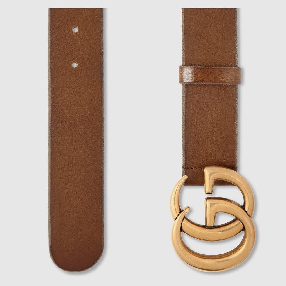 Leather belt with Double G buckle | Gucci (UK)