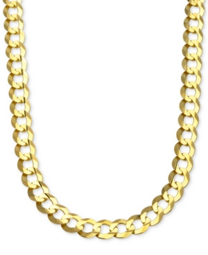 28" Curb Link Chain Necklace in Solid 10k Gold | Macys (US)