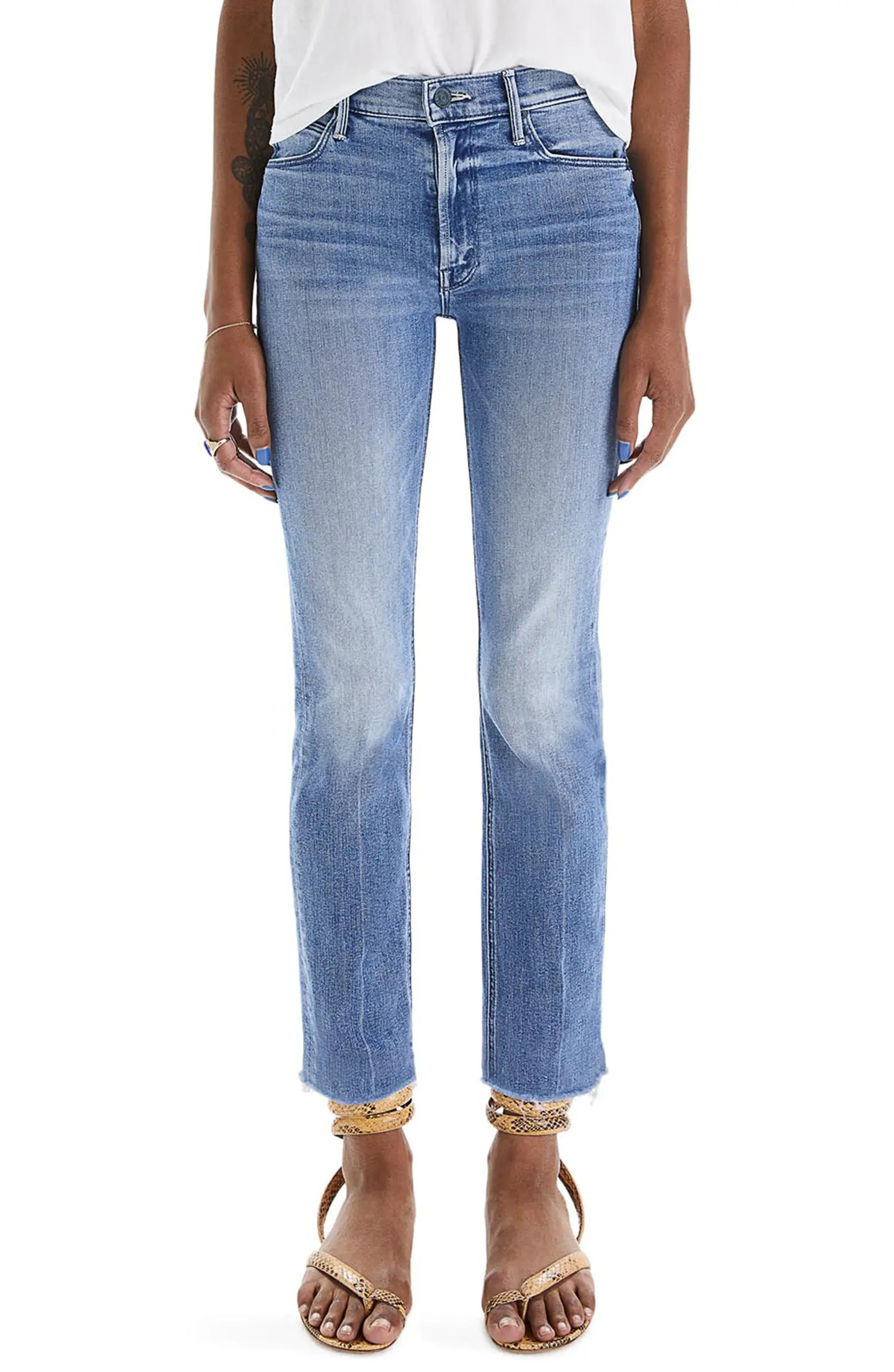 The Dazzler Mid Rise Ankle Fray Jeans | Nordstrom