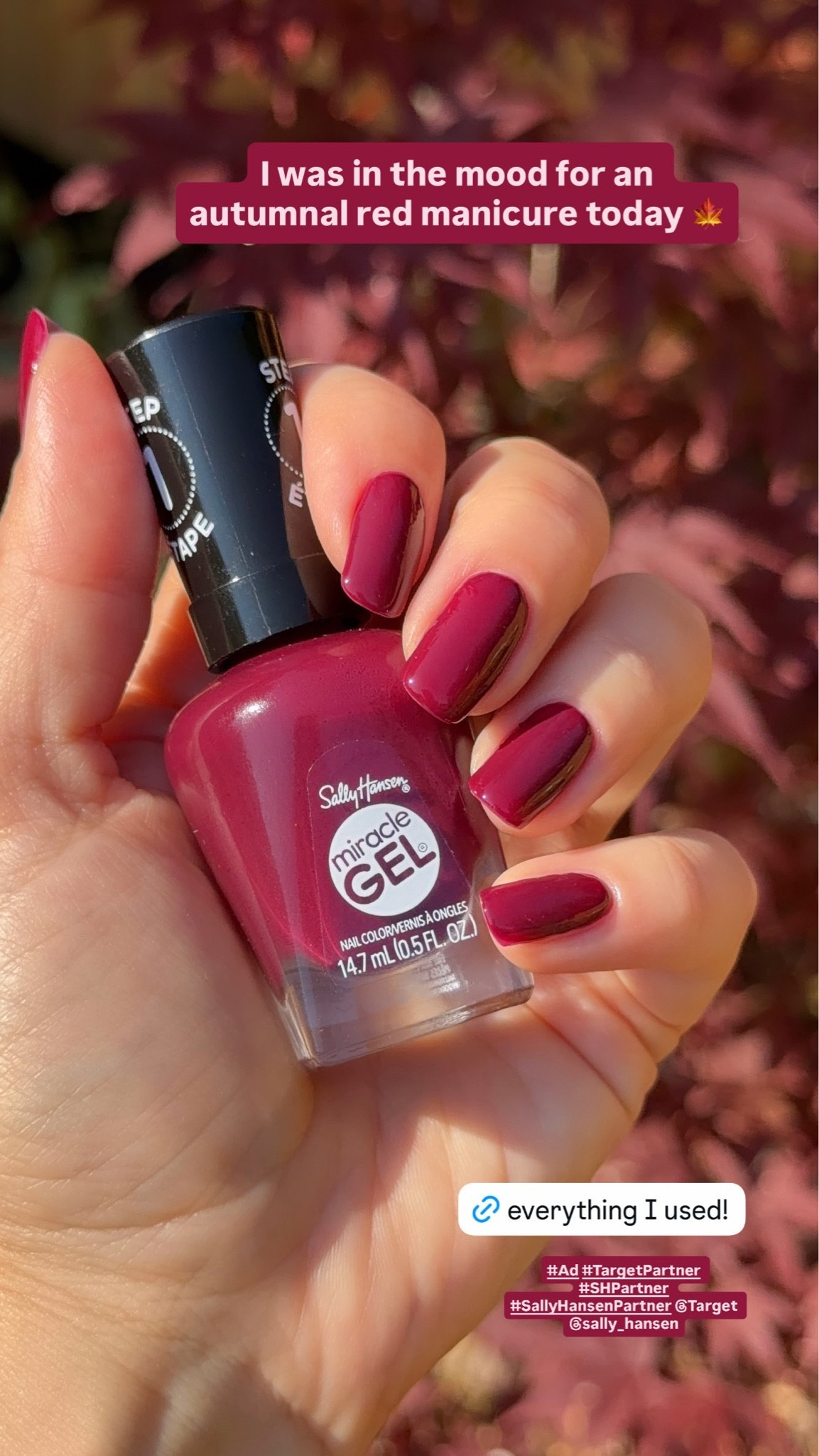 #ad Fall nails are here and I couldn’t be happier 🍁!!! Shop this color + my other favorites from Target! #TargetPartner #SHPartner #SallyHansenPartner @Target @sally_hansen