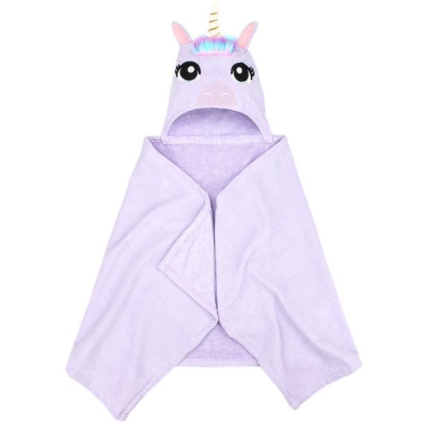 Unicorn Kids Bath Hooded Towel Wrap, 51 x 23, Cotton, Purple, Your Zone - Walmart.com | Walmart (US)