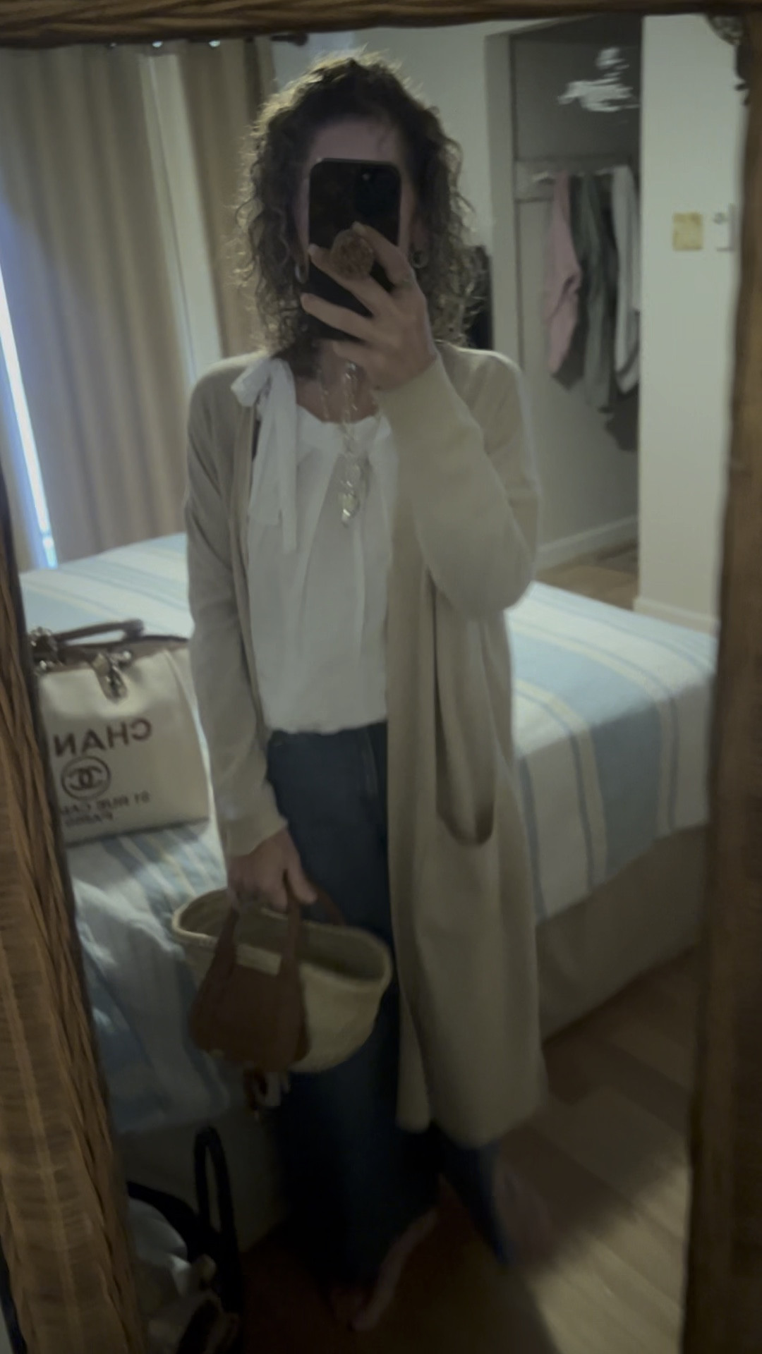 Love these jeans from Express! So perfect for anytime, even Spring/Summer! Long sweater and Blouse from TJMAXX 

#LTKunder100 #LTKunder50 #LTKstyletip