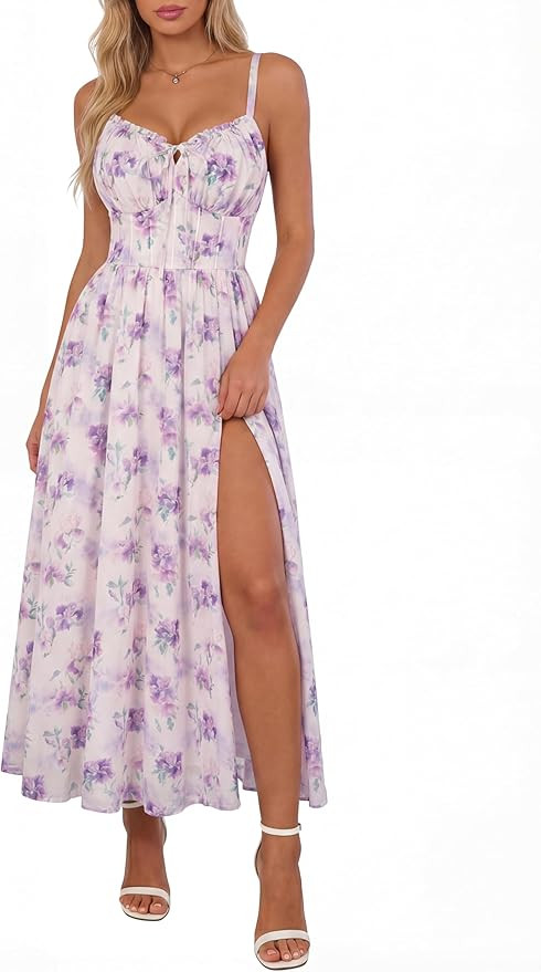 Scarlet Darkness Floral Dress for Women 2026 Corset Milkmaid Sundress Wedding Guest Dresses | Amazon (US)