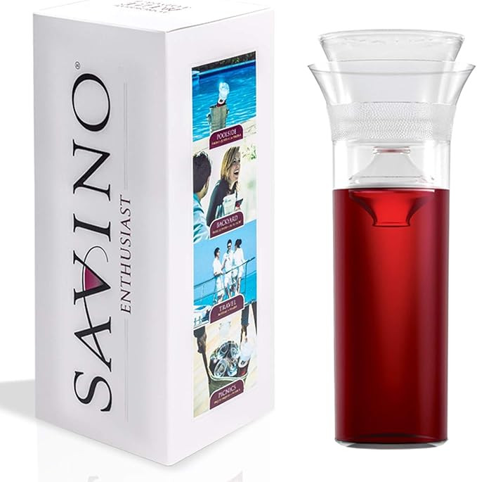 Savino Enthusiast | Plastic Wine Saving Carafe | Clear | 750ml | Keep Non-Sparkling Wines Fresh U... | Amazon (US)