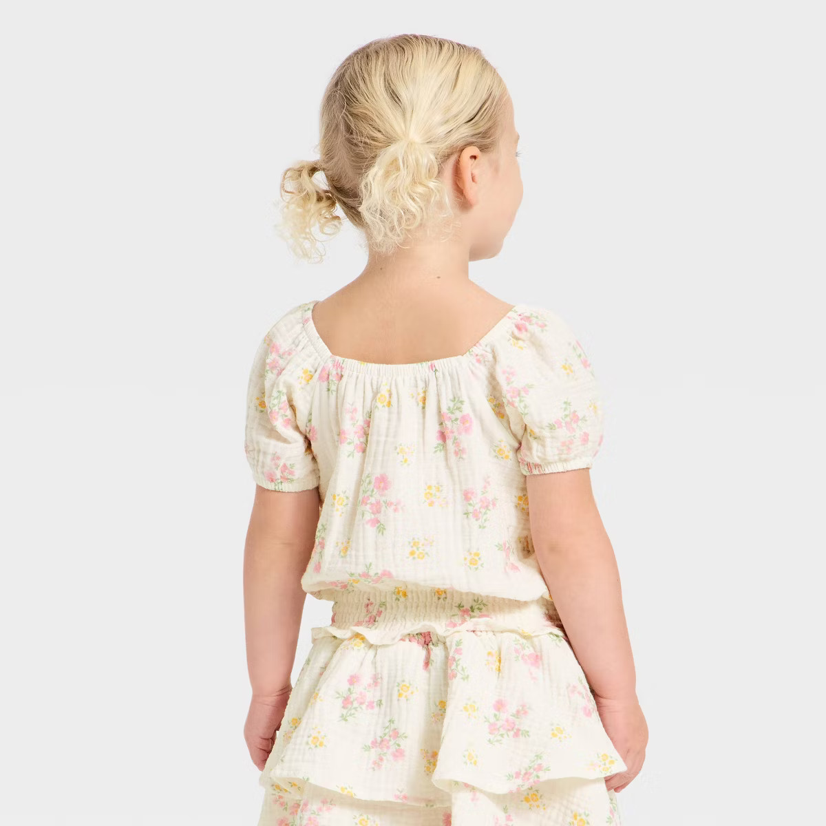 Grayson Mini Toddler Girls' Floral Gauze T-Shirt - Off-White | Target