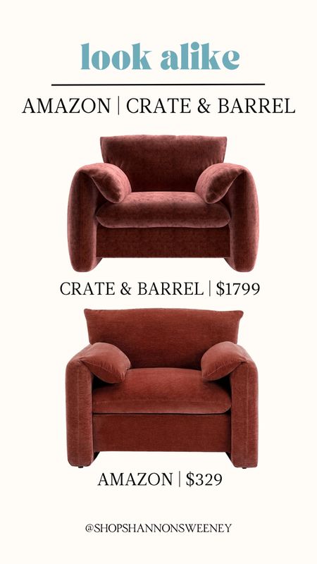 Look alike | crate and barrel lookalike on Amazon! 


Velvet chair, arm chair, organic modern, home decor, interior decor, studio McGee, amber interiors, west elm, Anthropologie 

#LTKstyletip #LTKFind #LTKhome