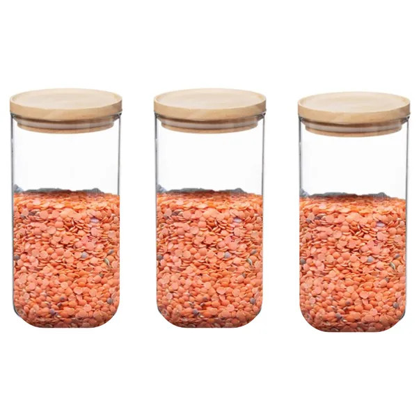 Set of 3 Air Seal Round Glass Storage Jars | Dunelm (migrated)