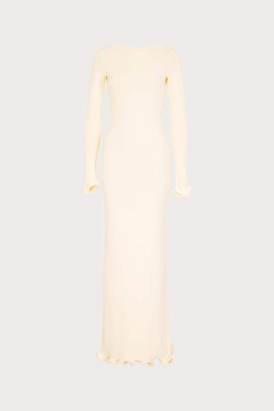 Ruffle Hem Maxi Dress (Cream) | SAME