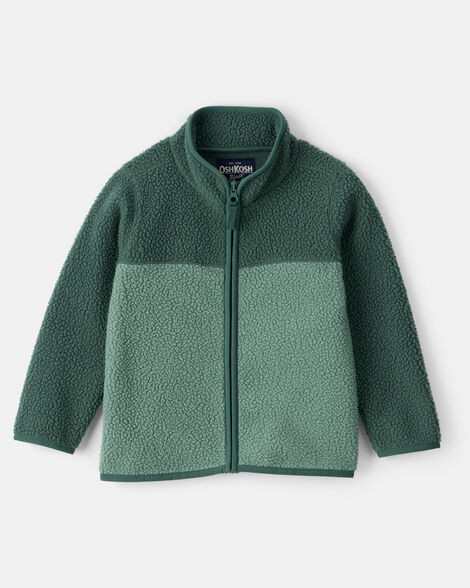 Toddler Boy Color Block Microfleece Zip-Up Jacket - Green | Carter's Inc