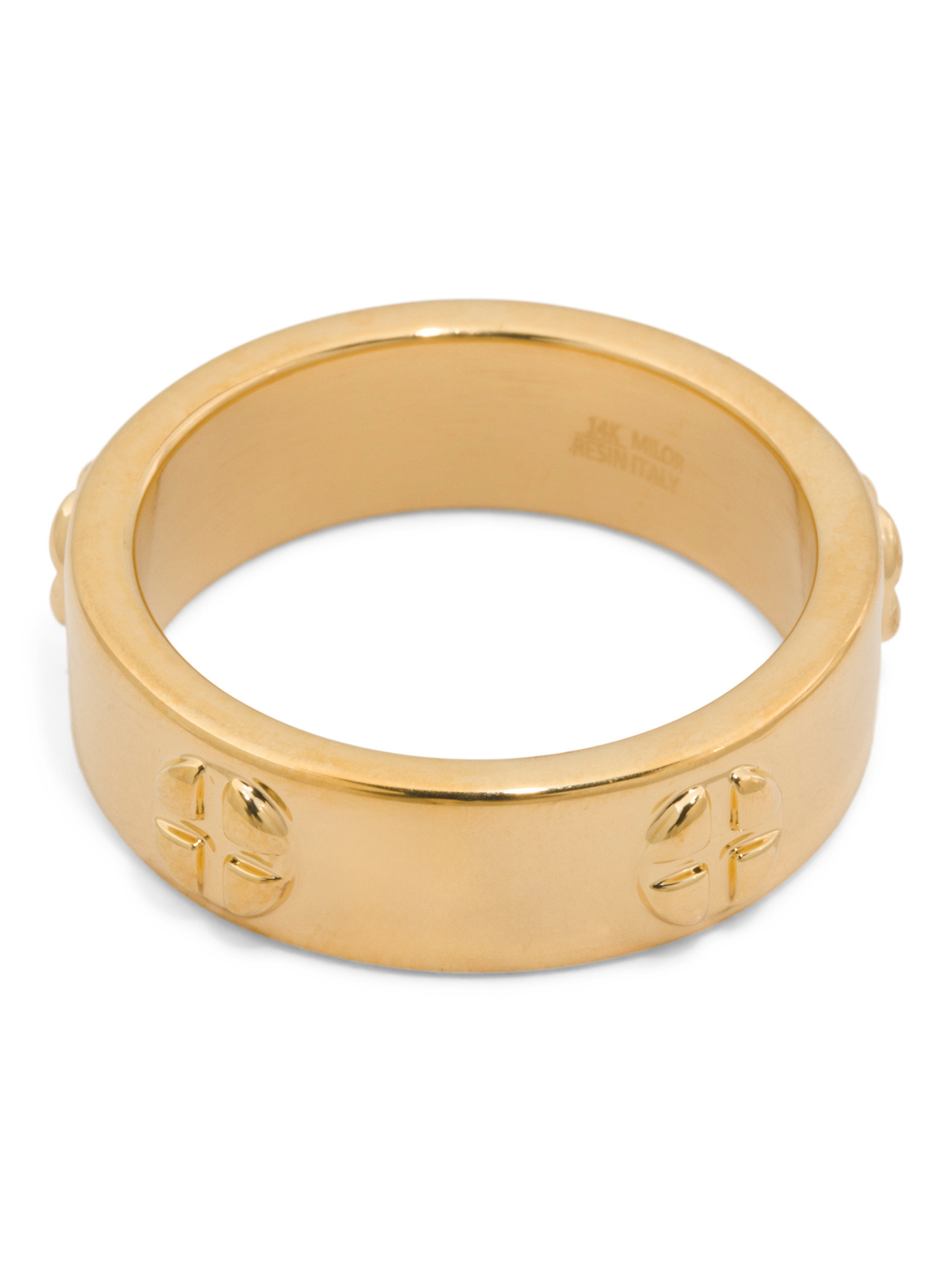 Made In Italy 14kt Gold Screw Stamp Band Ring | TJ Maxx