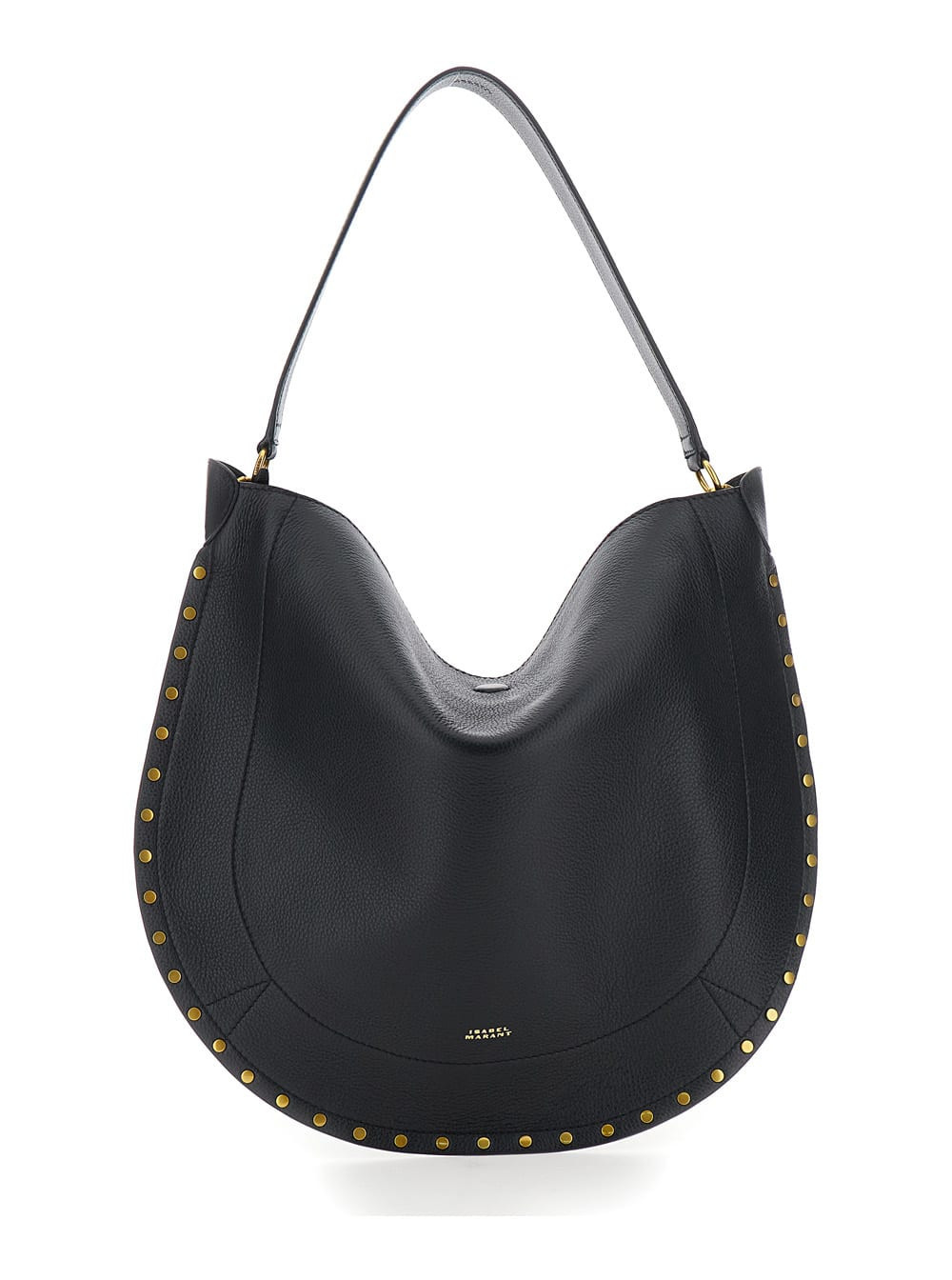 Isabel Marant oskan Hobo Black Shoulder Bag With Studs Trim In Leather Woman | Italist.com US