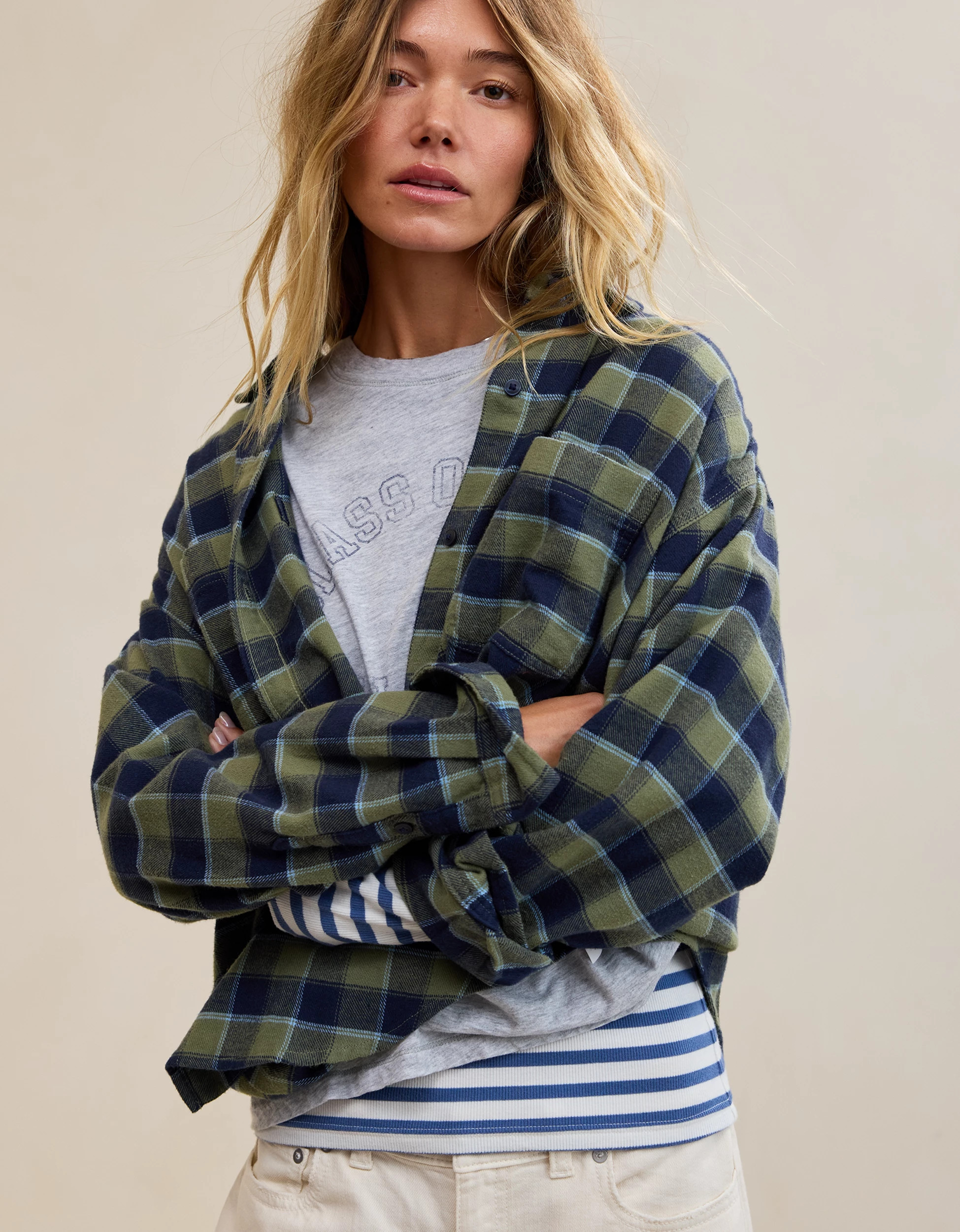 Aerie Anytime Fave Flannel Oversized Shirt | Aerie