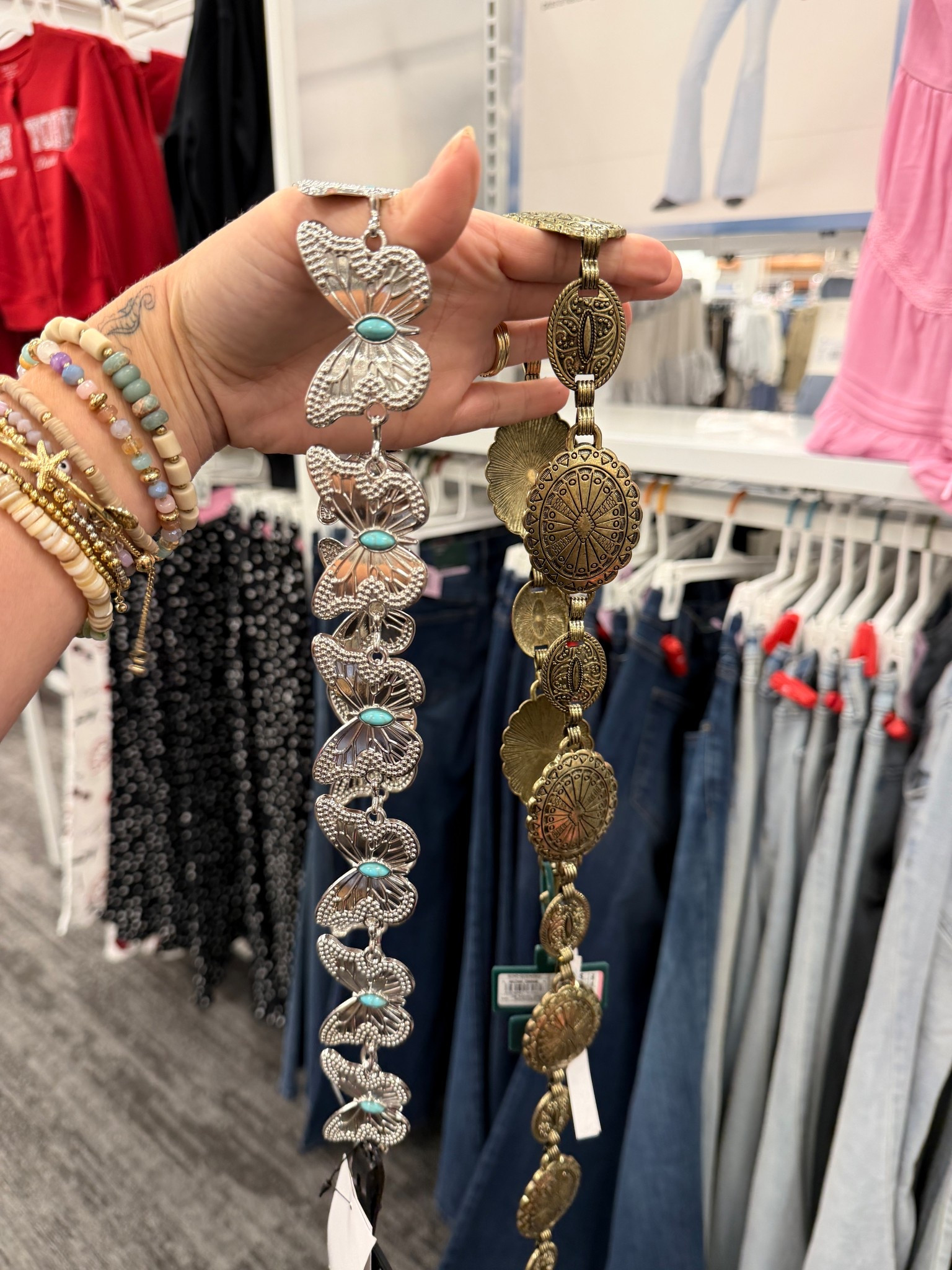 New festival belts st target! The Cinco belt was such a nice deep brass color and looked expensive. The butterfly belt is little girls but I got it to fit around the smaller part of my waist! 🙌🏼🦋 only $12!!!! 

#LTKFestival #LTKKids