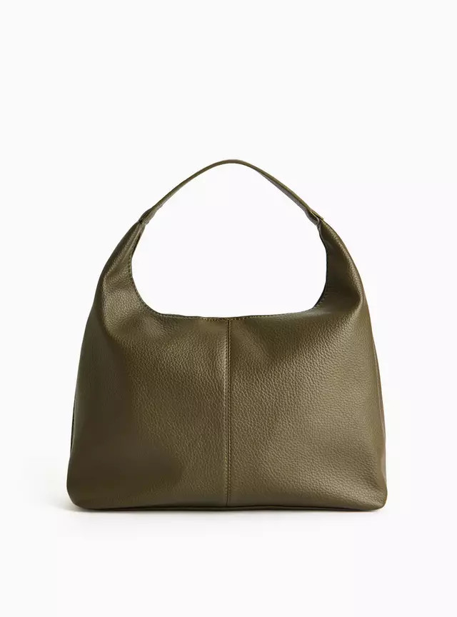 Olive Faux Leather Slouch Shoulder Bag One Size | Tu Clothing