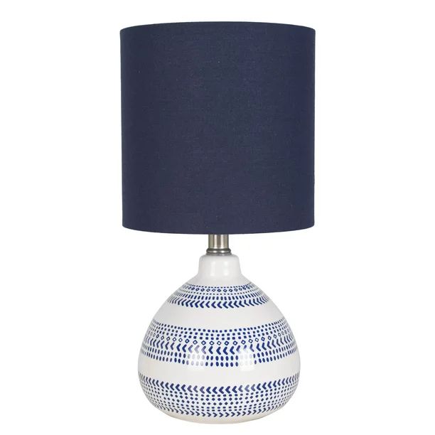 Mainstays Blue and White Ceramic 16" Grab N Go Table Lamp - Walmart.com | Walmart (US)