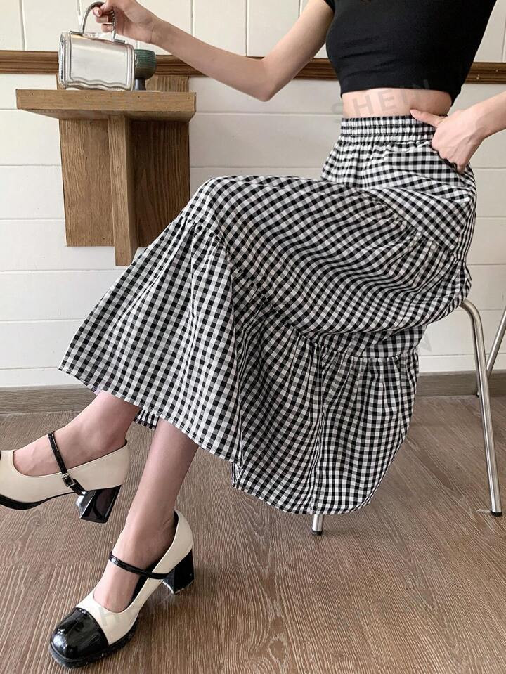 DAZY Women's Plaid Long Skirt | SHEIN USA | SHEIN