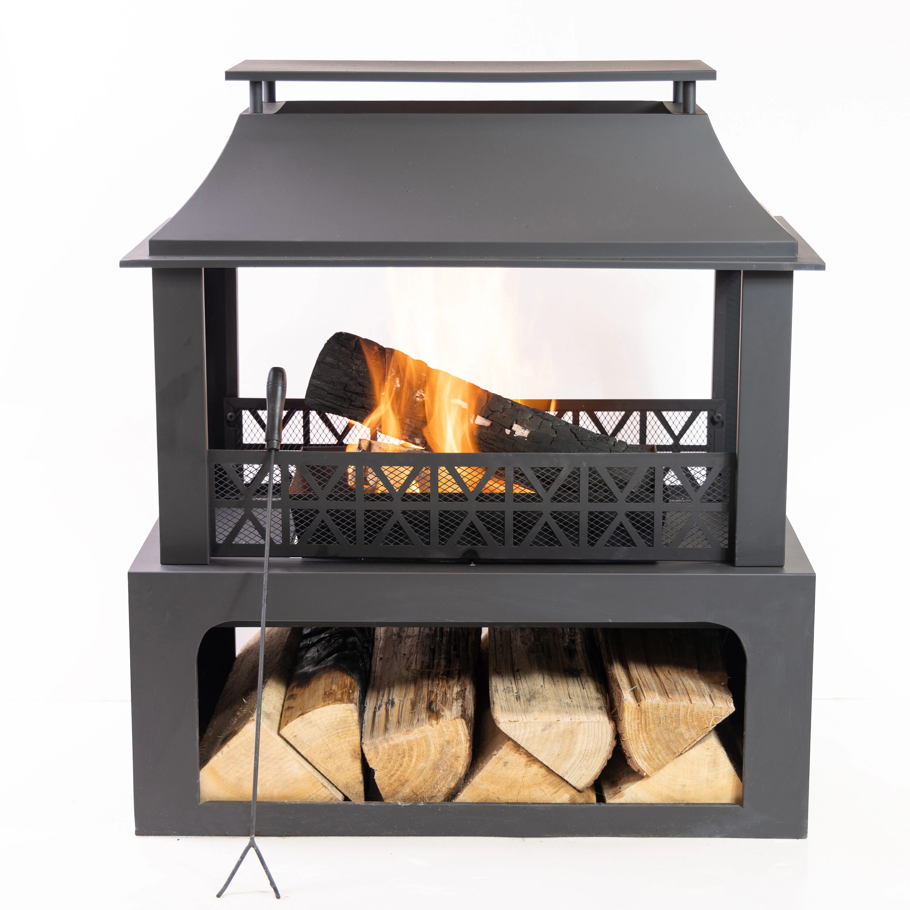 Deko Living 32.3-in W Black Steel Wood-Burning Fire Pit | COB10511 | Lowe's