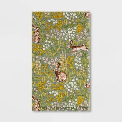 All Over Bunny Field Hand Towel Green - Threshold™ | Target