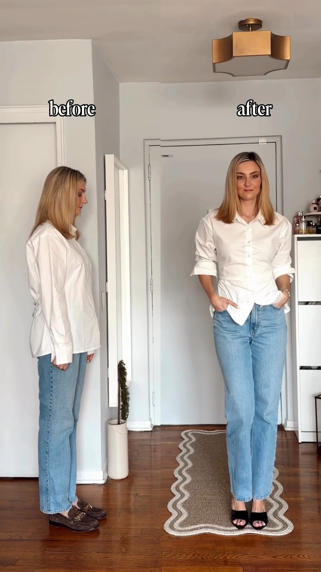 girl stop wearing your white shirt like that 😭
okay so I found this Amazon shirt and I need you to try it because it literally snatches to your waist on its own. works on every body, I promise.
rolled sleeves, the right heel, tucked just right — and suddenly you look different, right?
this is so easy and I feel like I've been keeping a secret.

white shirt outfit • spring ootd • elevated basics • outfit transformation • amazon fashion finds • spring outfits 2026 • work outfits 

#LTKootd #LTKSaleAlert #LTKgrwm