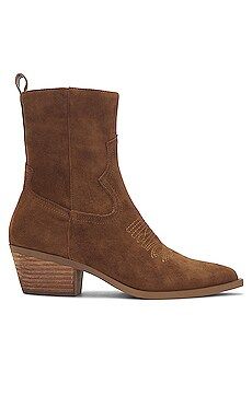 Steve Madden Kendal Bootie in Chestnut Suede from Revolve.com | Revolve Clothing (Global)