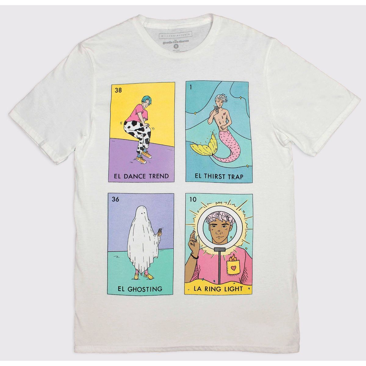 Millennial Loteria Cards Adult El Salty Short Sleeve Graphic T-Shirt - White | Target