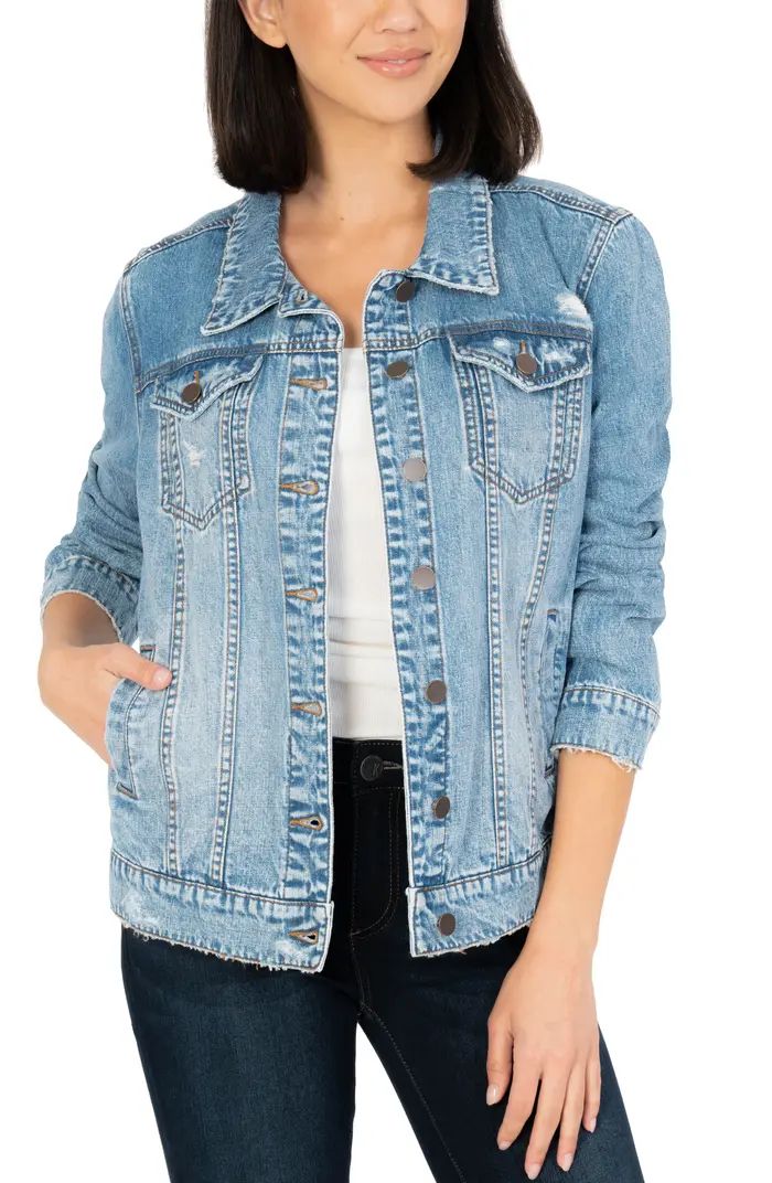 KUT from the Kloth Emma Boyfriend Denim Trucker Jacket | Nordstrom | Nordstrom