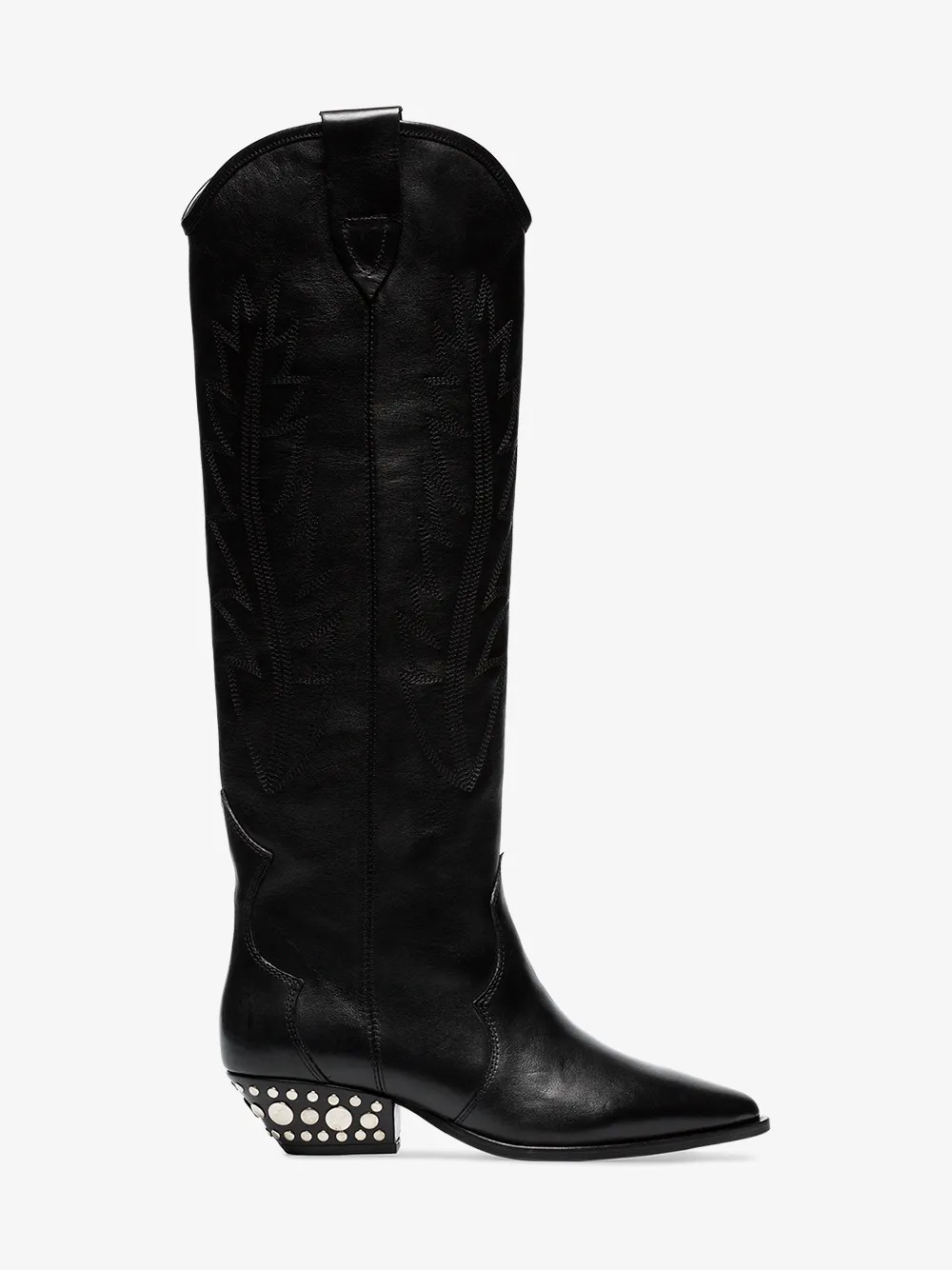 Isabel Marant black Dinzi 40 studded leather long boots | Browns Fashion