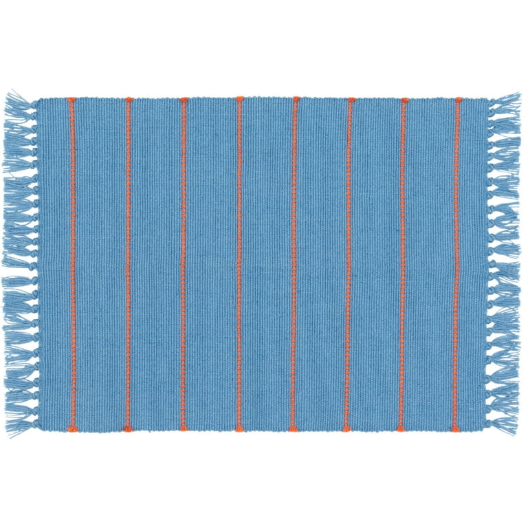 Mainstays by Becky G. & Alejandra Indoor/Outdoor Layering Rug, Blue Stripe, 24" x 36" | Walmart (US)