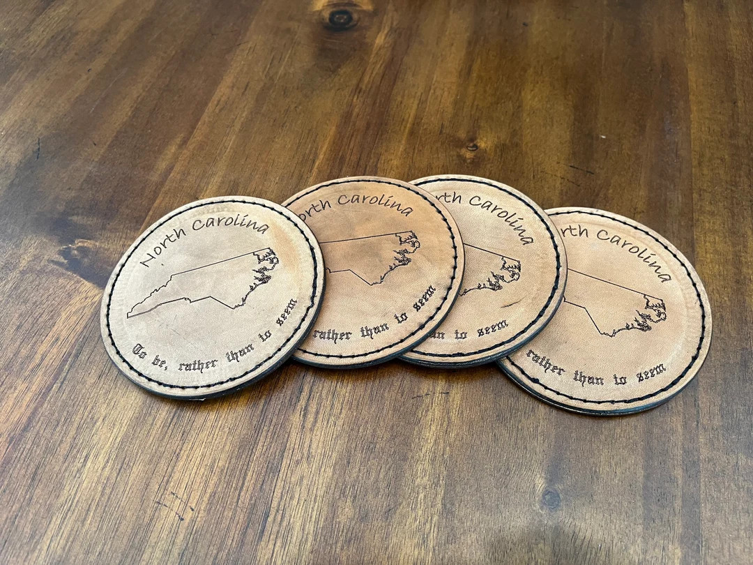 North Carolina Leather Coasters - Etsy | Etsy (US)