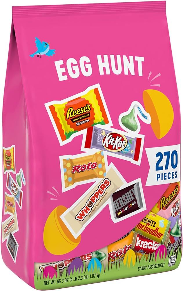 HERSHEY's Assorted Flavored, Easter Basket Easter Candy Variety Bag, 66.3 oz (270 Pieces) | Amazon (US)