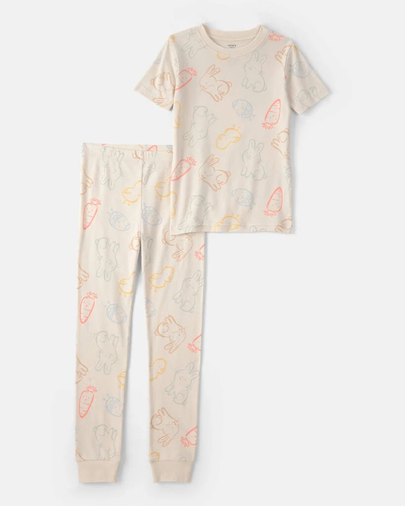 Carter's kids easter bunny 100% cotton snug fit 2-piece pajama set 5 Beige | Carter's Inc
