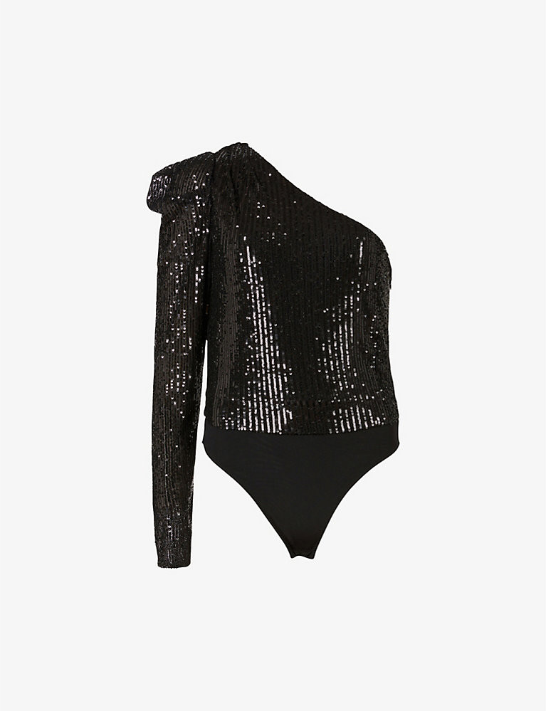 ALLSAINTS Daphne sequinned recycled-polyamide bodysuit | Selfridges
