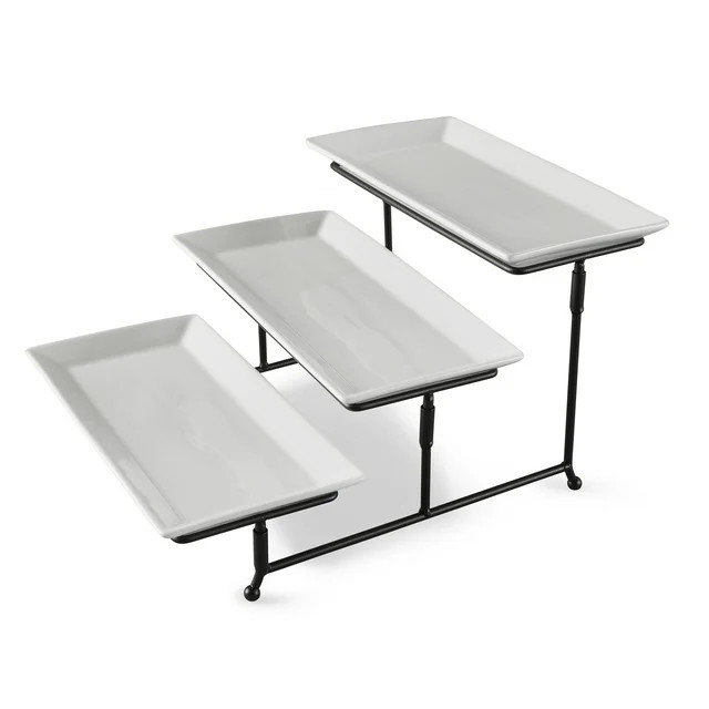 Better Homes & Gardens White Porcelain 3 Tiered Serve Set | Walmart (US)